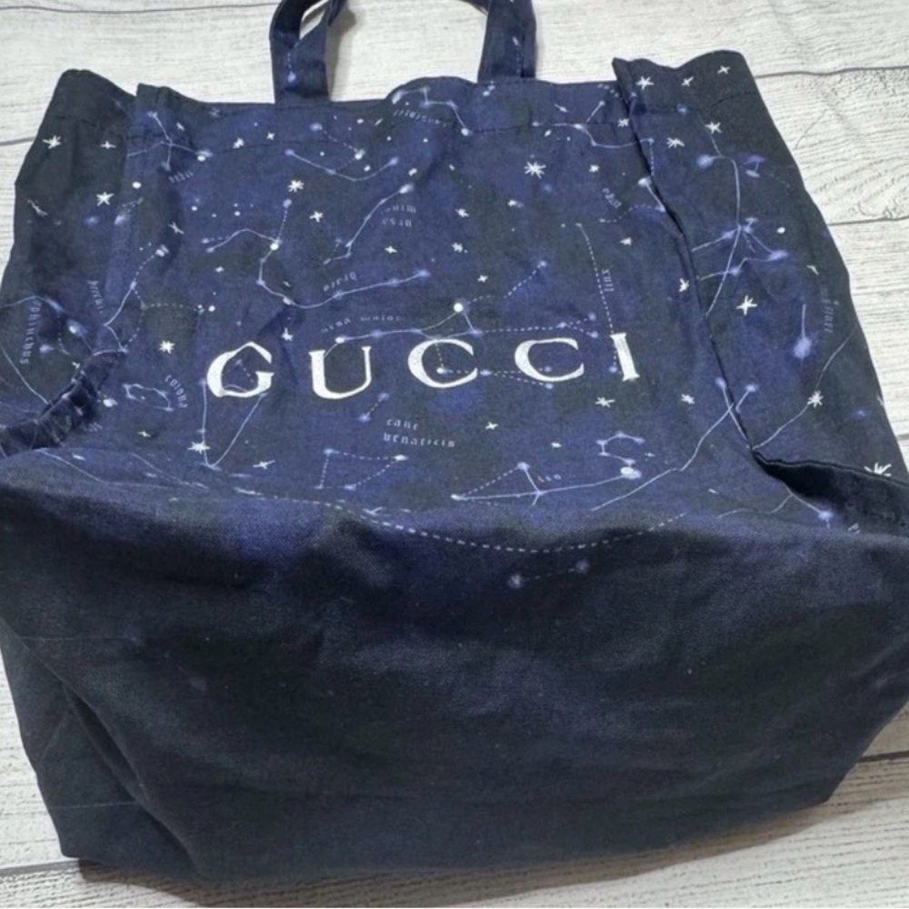 Authentic Limited Edition Gucci Astrology Dust Bag Navy/Silver - Large